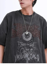 Gothic Vintage t-shirt – Hip Hop Streetwear T Shirt Dark Style Evil Eye Printed Haraj
