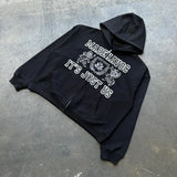 Y2K Pullover Hoodie Long Sleeved Oversize Vintage Letter Printed Cloth