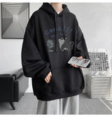 Cool Cartoon Cat Graphic Print Hoodies For Men Y2K Streetwear Clothes