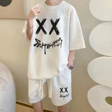 Cyberpunk Vintage print – Summer Man Tracksuit Korean Fashion Streetwear Hip Hop Rock