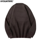 hip hop knitted anime oversized sweater mens ripped sleeve pullover streetwear unisex new casual loose sweaters jumpers knitwear - Y2K grunge street style, anime inspired graphic hoodie, 2025 streetwear drop