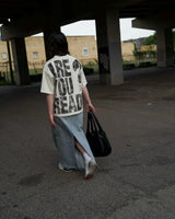 American Street Fashion Retro Clothing Y2k Letter Printed Short-sleeved Tops Men Harajuku Casual Loose Oversized T-shirts Women