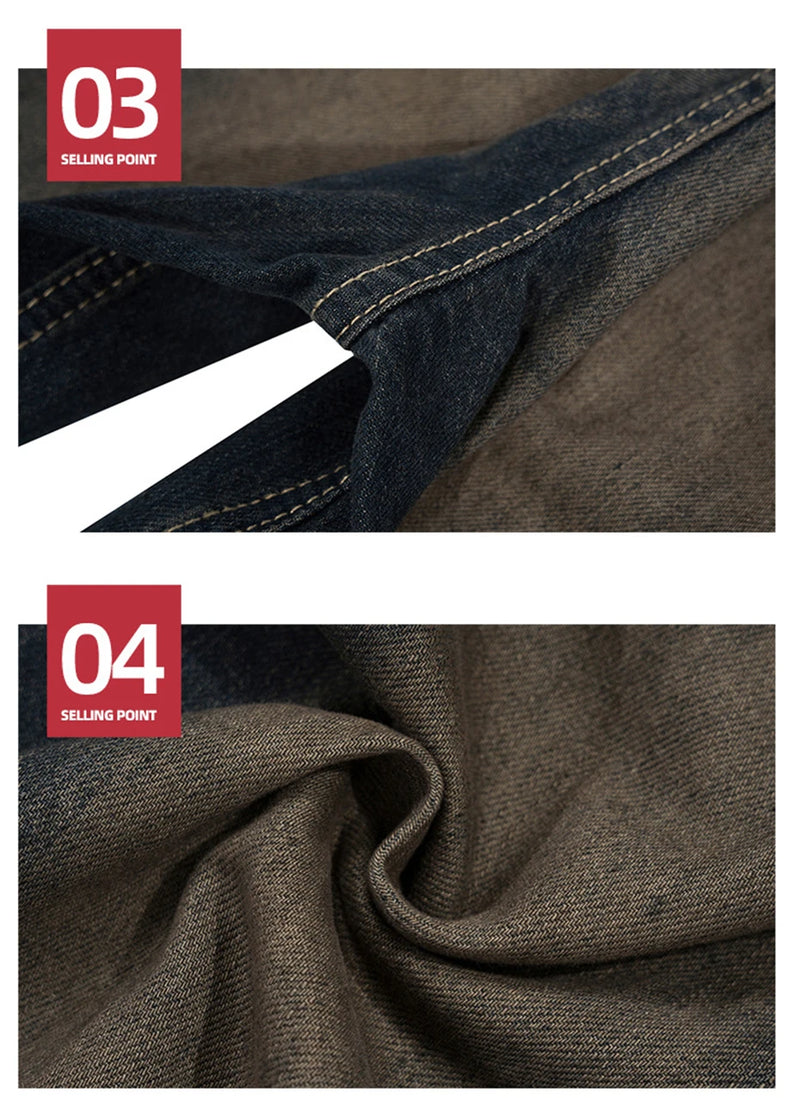 men vintage blue jeans luxury designer patchwork baggy denim pants loose straight jeans trousers unique jeans style 4665
