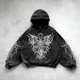 Oversized Sweatshirt Shining Angel Hoodies Women Goth New Couples Goth