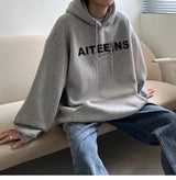 Burgundy Hooded Sweatshirt For Men 2024 Autumn And Winter New Tops Hea