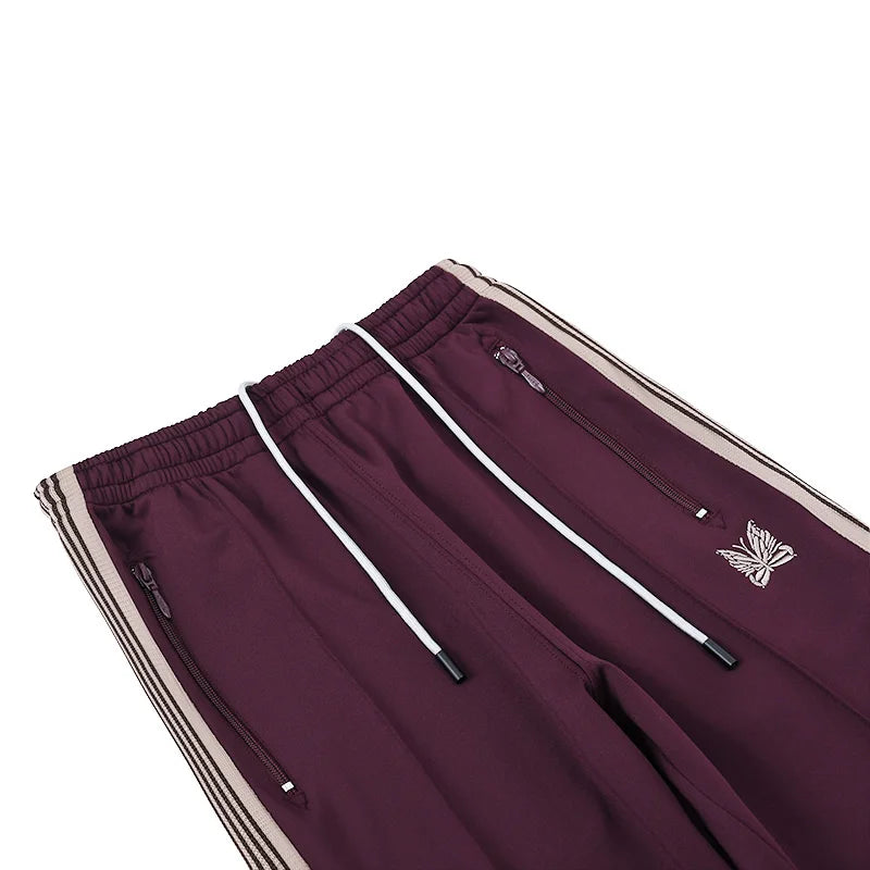 rose red embroidery pants casual men woman loose retro side edge weaving sweatpants trousers straight leg pants unique joggers style 4928