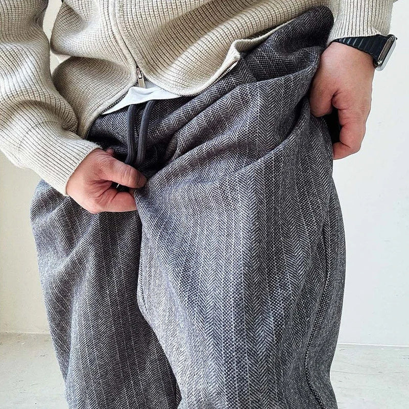 mens pants thick woolen casual pants autumn streetwear fashion personality versatile trend comfort wide leg pants mens clothing unique default style 175