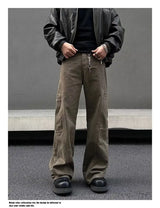 american high street retro men and women trendy straight work pants couple spring and autumn hip hop loose casual pants y2k unique default style 812