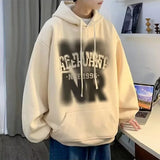 Mens Goth Letter Printed Hooded Sweatshirt American Style Vintage Tren
