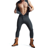 Mens Hooded Bodysuit Cotton Shaping Cardigan Pajamas Home Sports Fitness Gym Personalized Bodysuit Mens Clothing 2024 Summer New