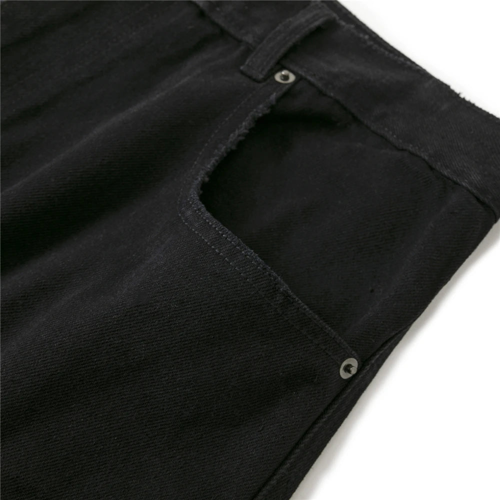 mens black baggy jeans dragon embroidered straight jeans streetwear hip hop loose trousers male luxury designer denim pants 1 unique jeans style 1805