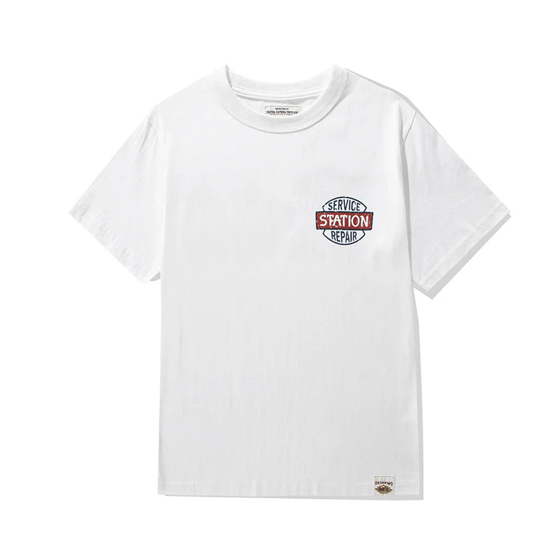 Harajuku Chrome logo – Amekaji Vintage Printed T Shirt Men 2023 Spring Summer New C