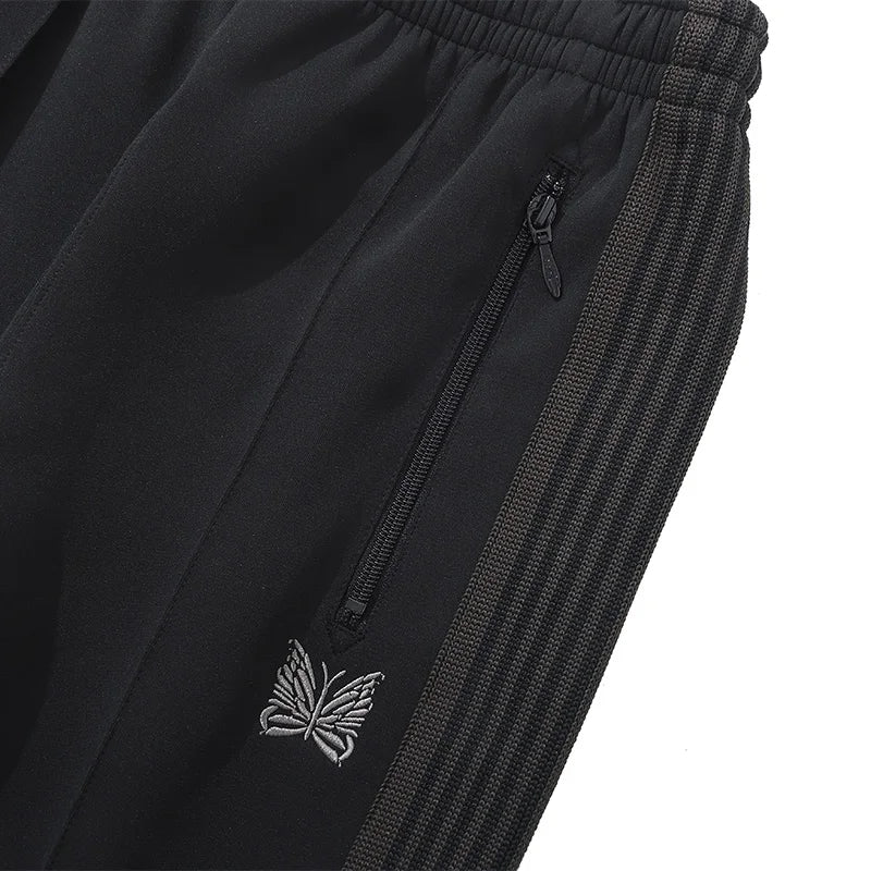sea blue casual pants men woman loose comfortable side edge weaving stripe embroidery drawstring joggers sweatpants unique joggers style 5241