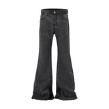 american tie dyed washed flared jeans european and american streetwear ripple design mens trendy distressed flare denim pants urban skinny jeans