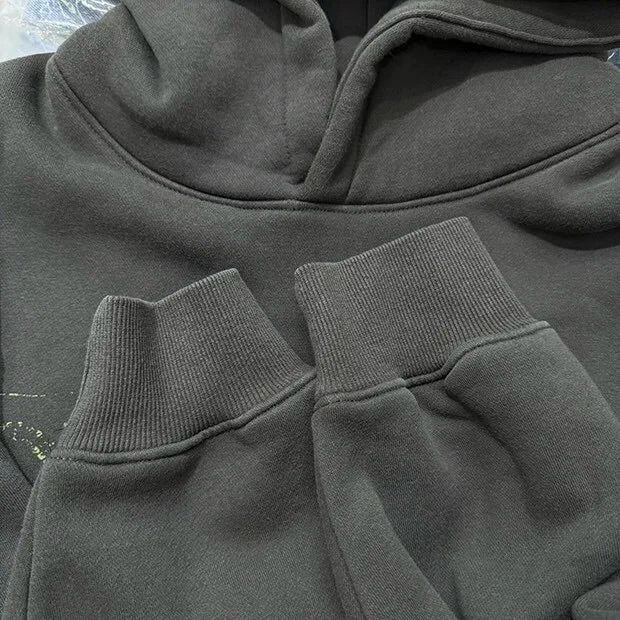 LED-style hoodie with futuristic robot-inspired artwork