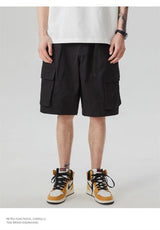 summer new american retro cargo shorts for men casual multi pocket baggy y2k shorts streetwear hip hop embroidery short cargo unique cargo style 309