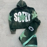 Gothic Retro Harajuku Star Embroidered Letter Oversized Hoodie Mens An