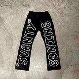 2024 new spring and autumn letter printed sweatpants womens y2k streetwear hip hop harajuku loose high waist jogger overalls relaxed fit joggers
