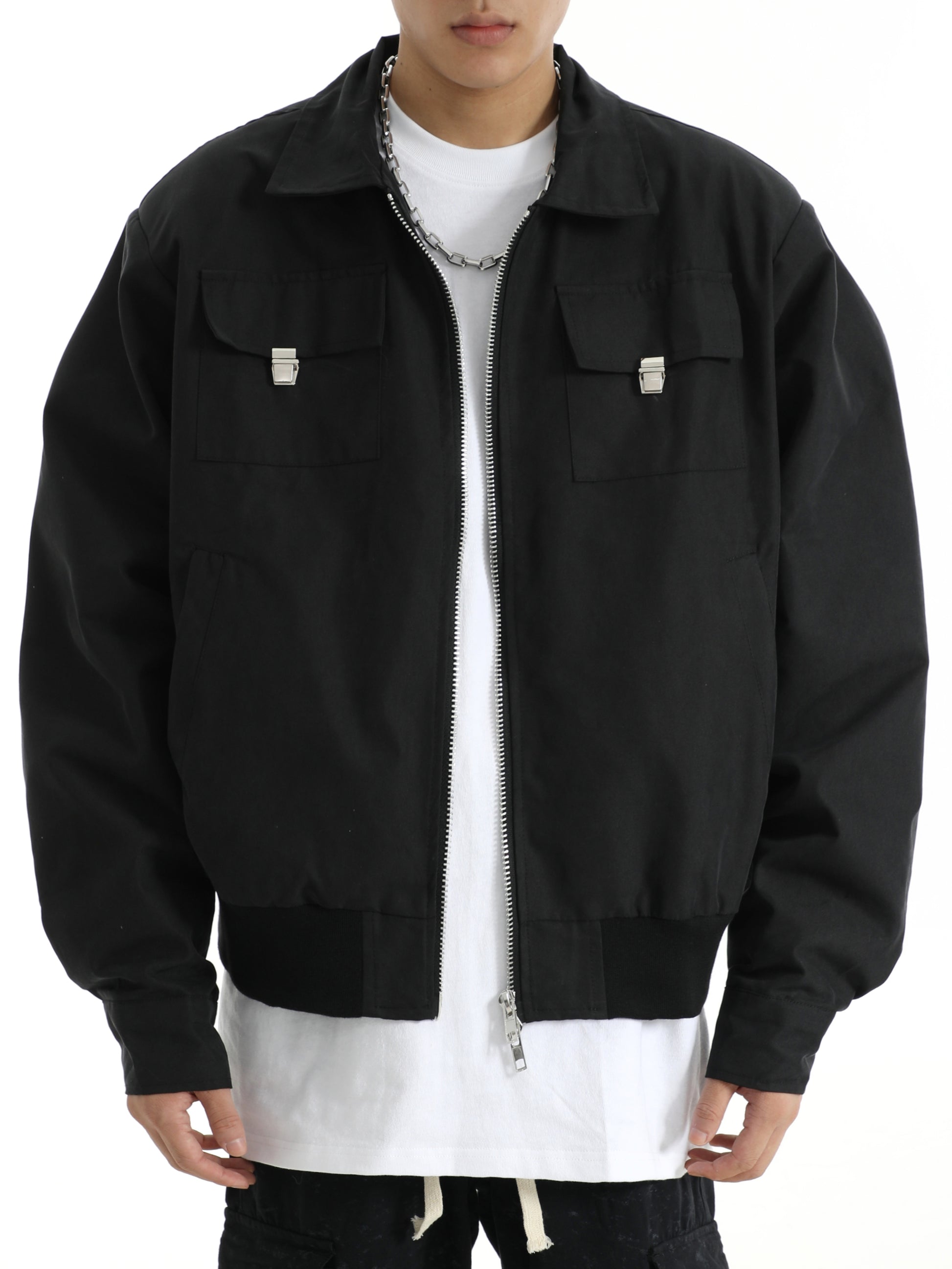 mens soild color jacket and coat casual zipper bomber jackets with pocket high street cargo outerwear short homme men clothin - variant style 2e28d7 for streetwear fashion