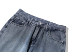 rainbowtouches mens washed jeans vintage high street gradient fashion trends zipper jeans loose straight long pant casual pants unique jeans style 3514