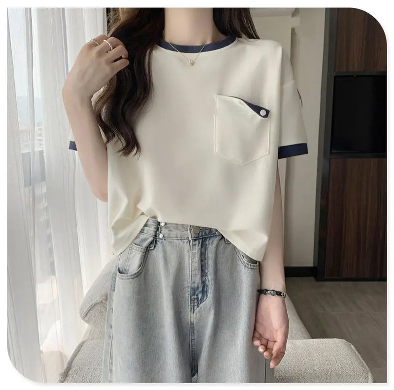 Harajuku Melting smiley – Summer New Fashion Versatile Niche Design Contrasting Color
