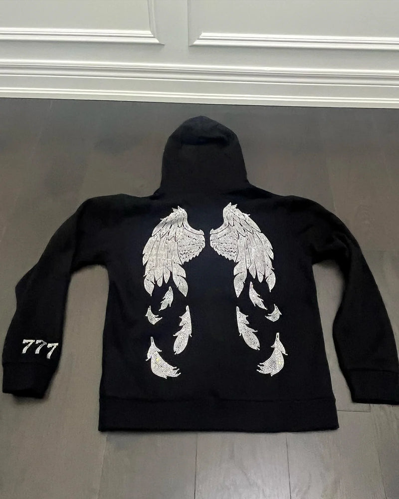 Y2K Retro Women Clothes Hoodies Striped Zipper Sweatshirt Rhinting Str