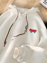 Autumn Kawaii Skateboard Graphic Hoody Mens New In Cotton Fleece Retro
