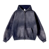 glitchcore angelcore design featuring mens oversize long sleeve washed double zipper cardigan hoodies loose plus plush gradient womens hooded pullovers winter