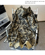 American Retro High Street Camouflage Cardigan Hooded Sweatshirt Winter Men Women Ins Fashion Brand Street Zipper Jacket Top