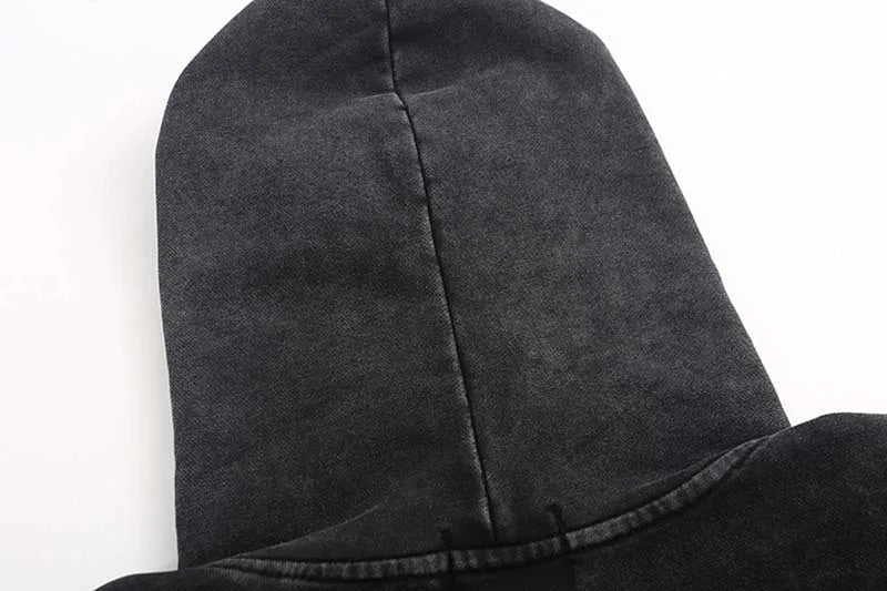Winter Washed Cotton Hoodies Gothic Letter Print Hooded Vintage Landsc