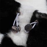 Abcvan Snaki 2023 New High Quality Black and White Plaid Rabbit Hair Cotton Coat Men's and Women's Coat
