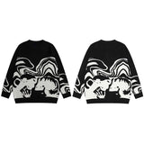 grunge oversized flame jumper built for warmth and edge, essential for winter street style, men’s streetwear clothing piece f