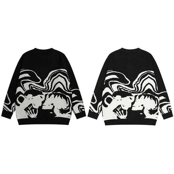 grunge oversized flame jumper built for warmth and edge, essential for winter street style, men’s streetwear clothing piece f