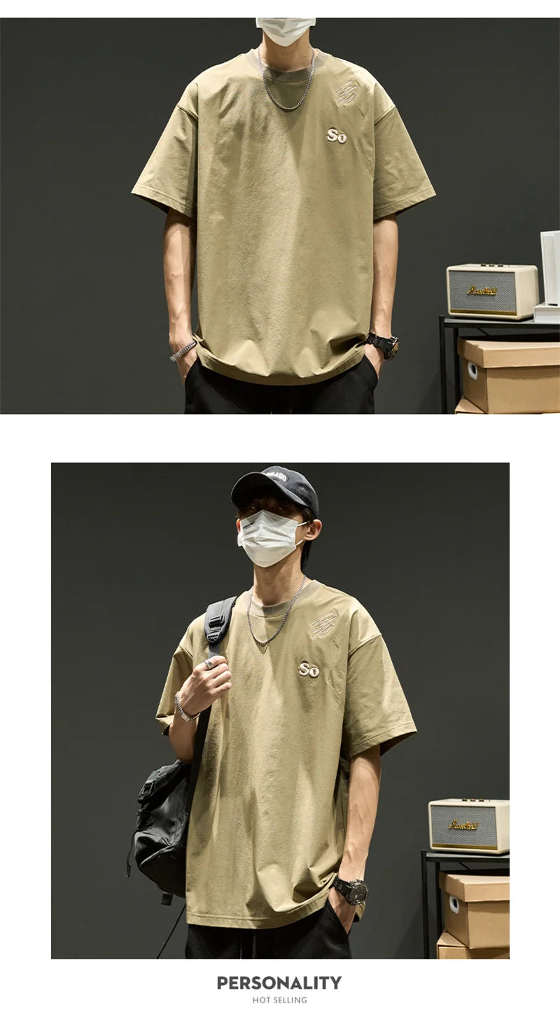 Trapwear Crying character – Summer Mens Embroidered Short Sleeve T Shirts 2024 New Oversized