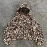 American Fashion Trend Joker Fleece Padded Zipper Hoodie Men Street Y2