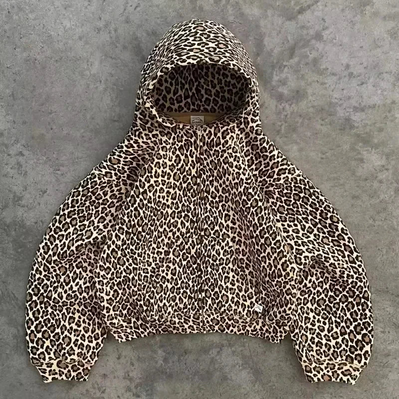 American Fashion Trend Pattern 3D Zipper Hoodie Women Street Y2K New Hoodies