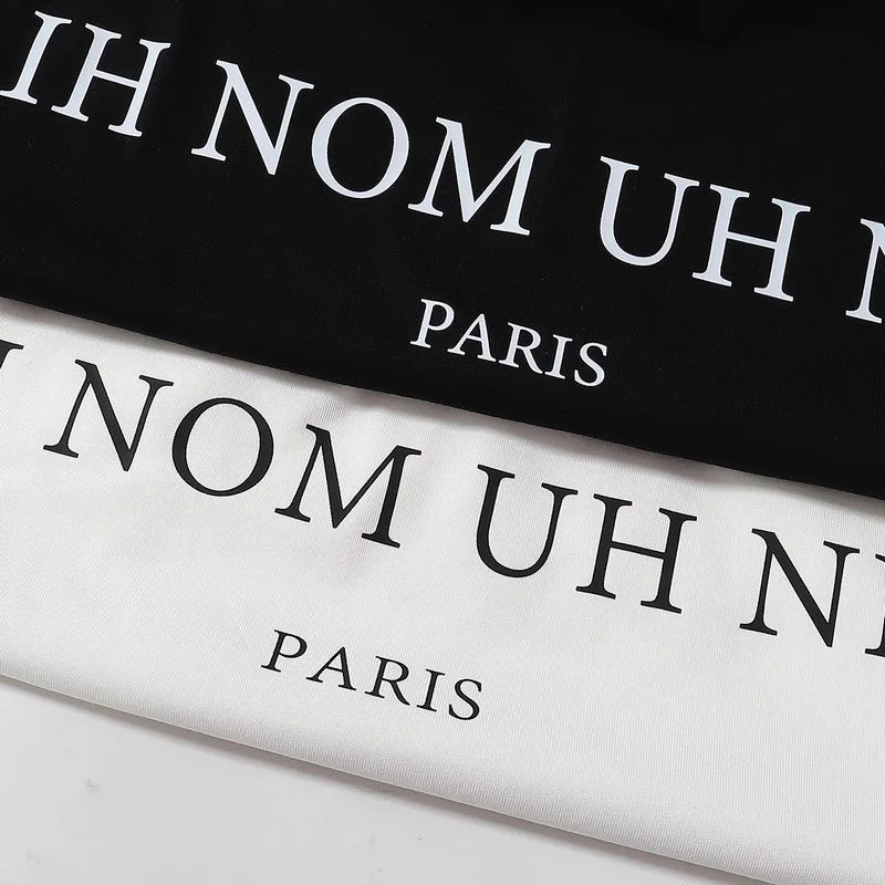 Harajuku Oversized Shirt – Black White Ih Nom Uh Nit Short Sleeve Tops Tee Men Woman Be – Urban Streetwear for Men & Women