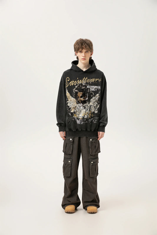 Gothic Oversized Tee – 2024 Autumn New Sm Brand Fashion Vintage Heavyweight High St – Streetwear Fashion for Men & Women