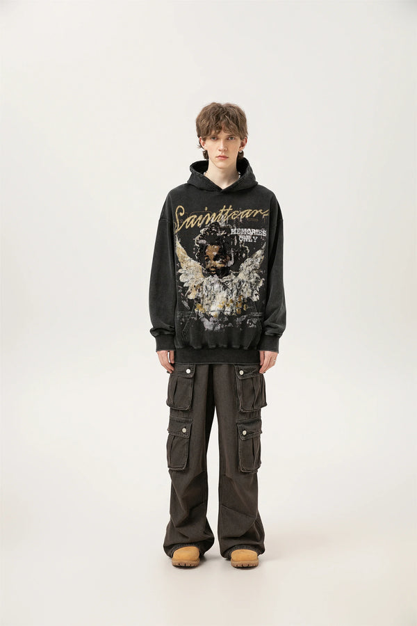 Gothic Oversized Tee – 2024 Autumn New Sm Brand Fashion Vintage Heavyweight High St – Streetwear Fashion for Men & Women