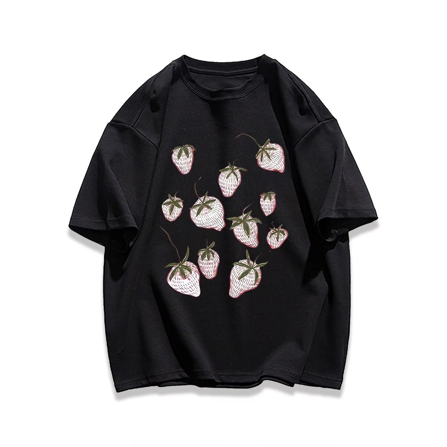 Harajuku Oversized shirt – Korean Street Men And Women Trendy Personality Strawberry Pr