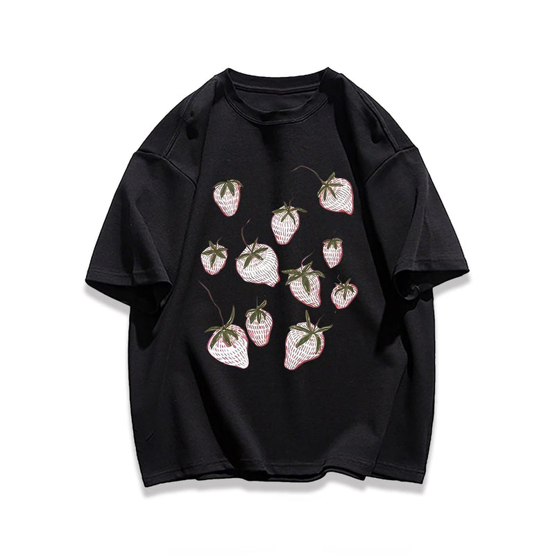 Harajuku Oversized shirt – Korean Street Men And Women Trendy Personality Strawberry Pr