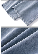 autumn korean fashion drawstring y2k jeans homme classic baggy straight wide leg pants 2025 new hip hop streetwear casual jean unique jeans style 703