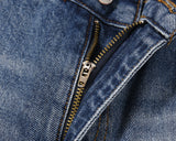 high street fashion contrast straight tube micro flared jean horn pant washing mens tassel vintage patchwork wide denim jeans unique jeans style 5008