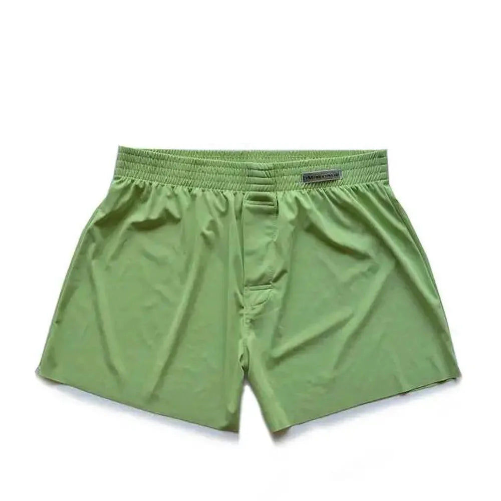 Mens Underwear Quick-Drying Sexy Pajamas Silky Comfortable Diy Casual Simple Solid Color Casual Home Boxer Shorts Men'S Clothing