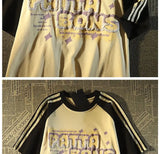 Y2k Oversized shirt – American Summer Trend Personalized Letter Print Raglan Short