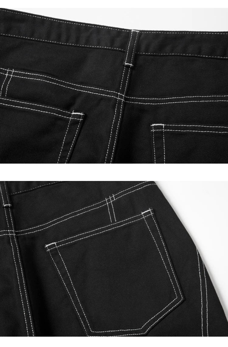fashion design lines denim jeans mens zipper loose straight trousers hip hop new casual streetwear pants joggers baggy jeans unique joggers style 1470