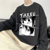 Autumn Japanese Anime Fashion Men Sweatshirt Graphic Fleece Y2K Clothes