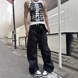 Mens Casual Street Tie Dye Tight Sports Bodybuilding Vest 2024 New Genderless Fashion Sexy Youth Printed Tank Top Unisex
