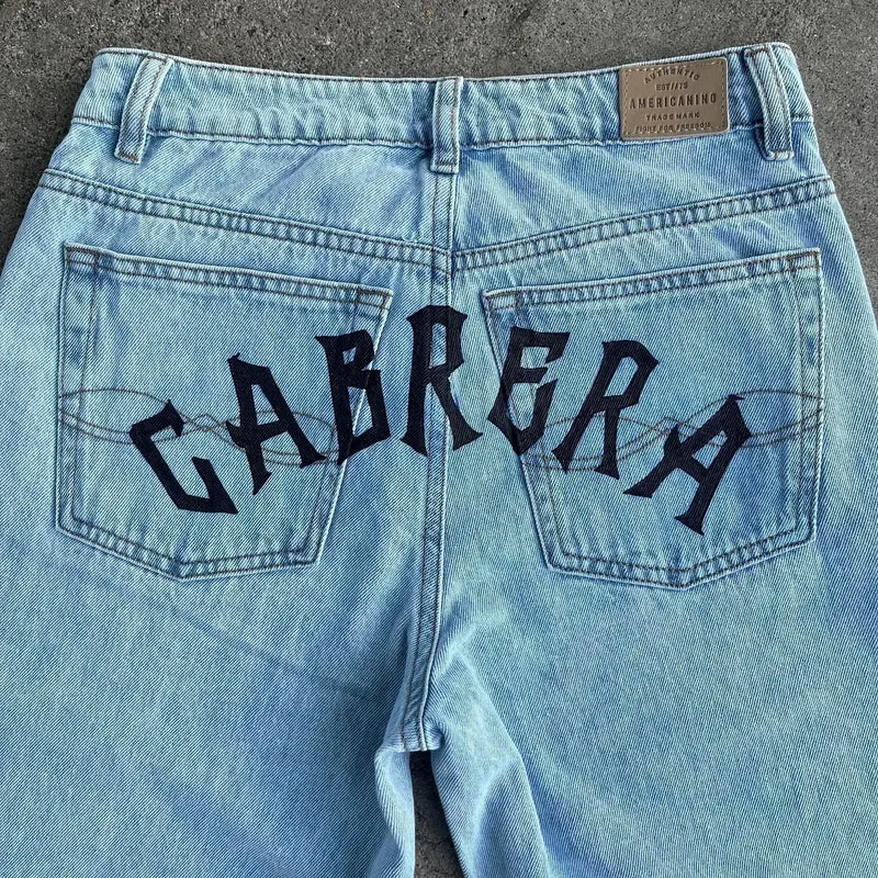 harajuku popular anime kokushibo print baggy jeans new style wide leg trouser y2k streetwear for men women high waist pants unique jeans style 4310