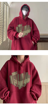 Autumn New Love Graphic Print Hoody Sweatshirts Man Hip Hop Oversized